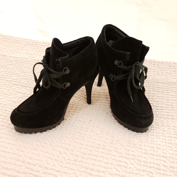 ASH Poppy Suede High-Heeled Lace Up Booties - Picture 7 of 8